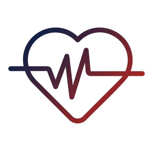Icône de cardiogramme dans un cœur