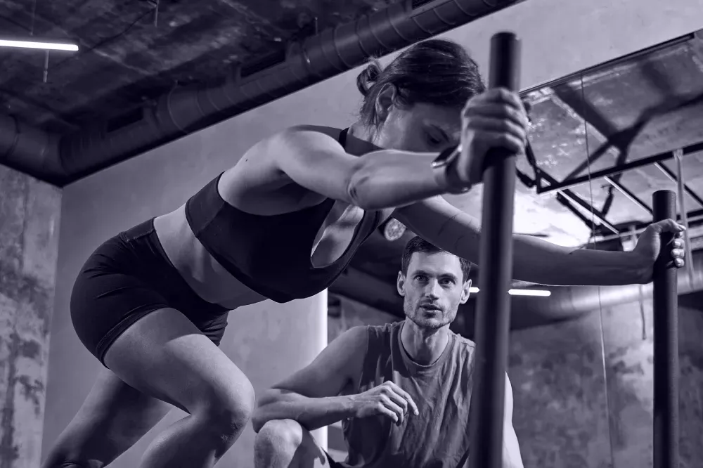 Entraînement en salle avec un coach